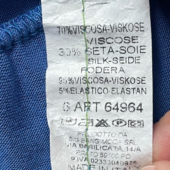 silk blend made in italy royal  Blue Sleeveless Dress - Picture 6 of 7